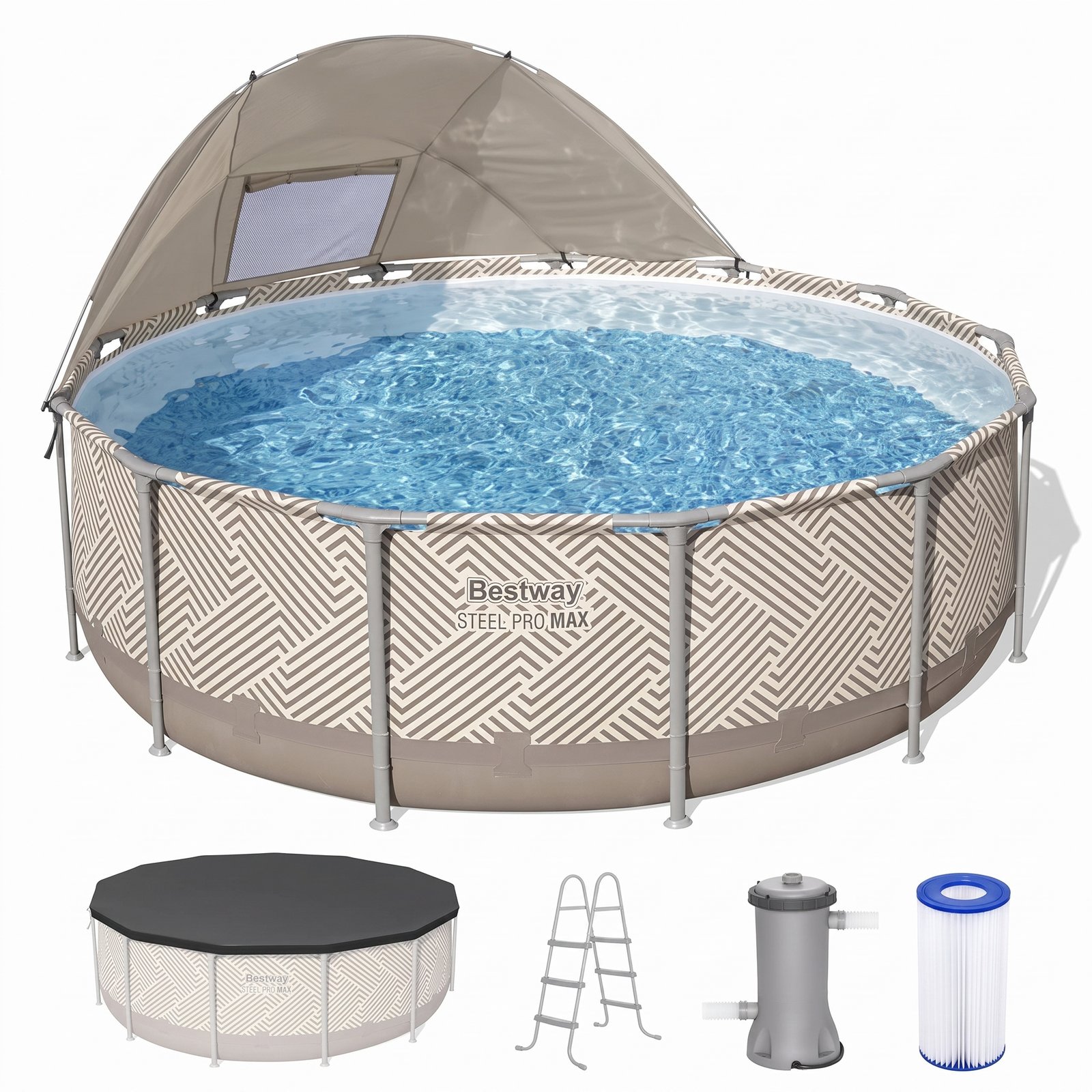 Same_to_same_full_4k_202607160807 Piscine hors-sol pour usage extérieur, structure en acier, couleur taupe, résistante à la rouille et facile à monter – Image 1
