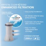 Kit piscine hors sol extérieure, PVC et acier, bleu, montage facile avec échelle, couverture, pompe de filtration GFCI 1000 GPH et 6 réservoirs – Image 7