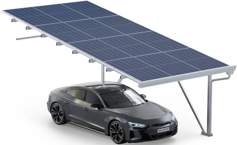download (4) Carport solaire extensible Spg5-A avec 12 panneaux solaires et gouttière – Image 1