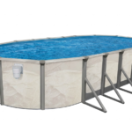 Piscine hors-sol ovale Boreal 14 pi x 20 pi x 52 po – Inclut un liner bleu de calibre 20 et un skimmer traversant