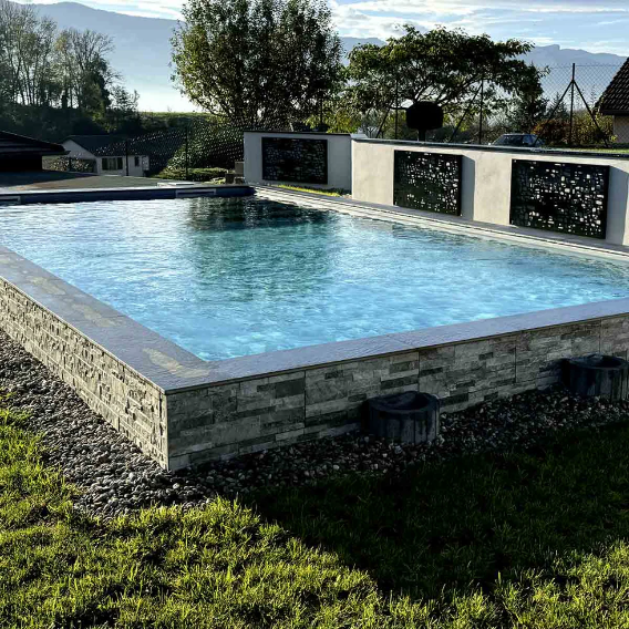 download (90) Kit piscine complet rectangle – auto construction - 7,00 x 3,50 / Argent – Image 1