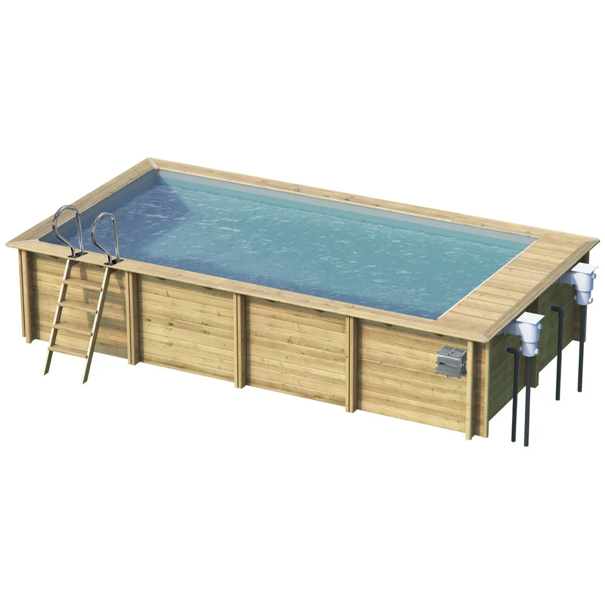 download (96) Piscine Urbaine XL 6.50x3.50xHt1.33M - Piscine bois avec couverture automatique et Filtre à sable – Image 1